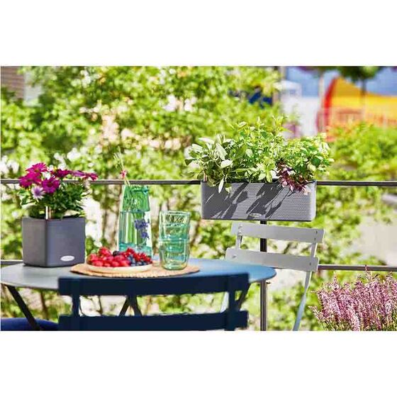 LECHUZA CUBE Color Triple Ζαρντινιέρα-Κασπώ 40x14x13.5cm Αυτοποτιζόμενη με Εσωτερικό Δοχείο Ανθρακί Γερμανίας