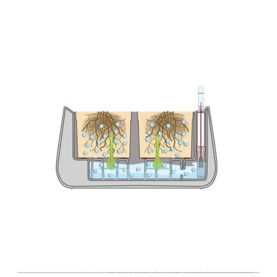 LECHUZA YULA Ζαρντινιέρα-Κασπώ 38x17x18cm Αυτοποτιζόμενη Λευκό-Γκρι Γερμανίας