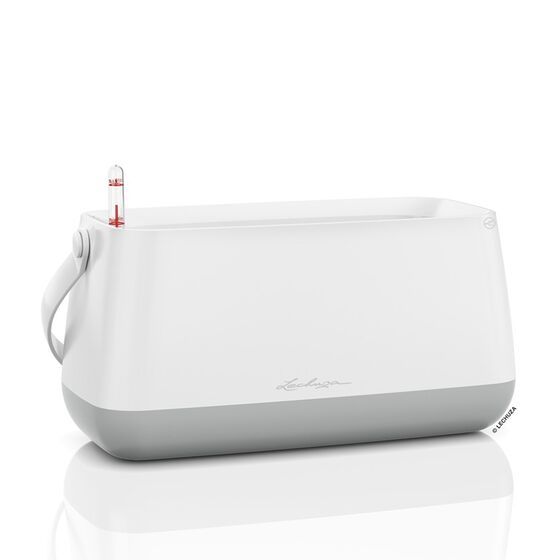 LECHUZA YULA Ζαρντινιέρα-Κασπώ 38x17x18cm Αυτοποτιζόμενη Λευκό-Γκρι Γερμανίας