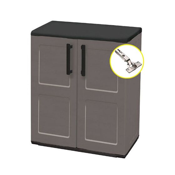 ARTPLAST Ιταλίας Πλαστική Ντουλάπα 68x37x84cm 9kg με Μεταλλικούς STRONG Μεντεσέδες 2 Αποθηκευτικοί Χώροι Γκρι Σκούρο