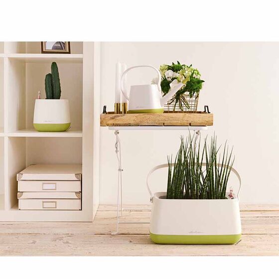 LECHUZA YULA Ζαρντινιέρα-Κασπώ 38x17x18cm Αυτοποτιζόμενη Λευκό-Λαχανί Γερμανίας