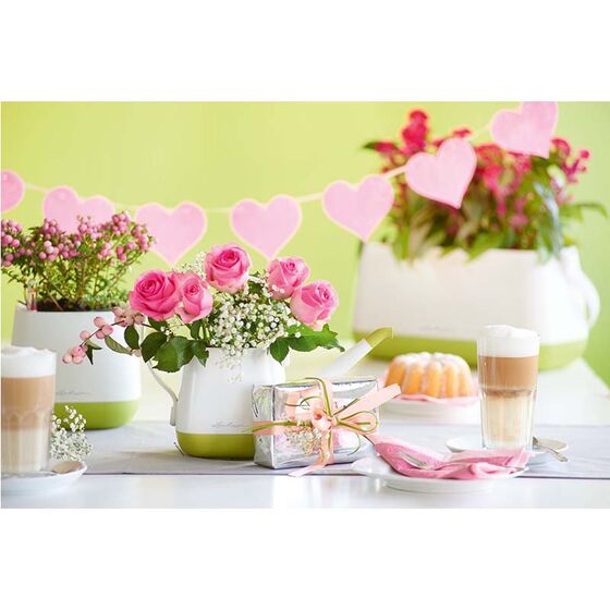 LECHUZA YULA Γλάστρα-Κασπώ 16.5x16.5x15cm Αυτοποτιζόμενη Λευκό-Πράσινο Γερμανίας