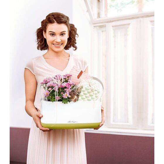 LECHUZA YULA Ζαρντινιέρα-Κασπώ 38x17x18cm Αυτοποτιζόμενη Λευκό-Λαχανί Γερμανίας