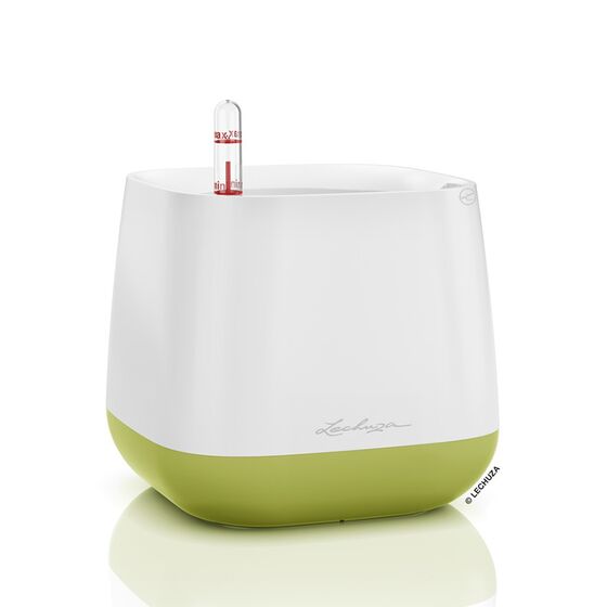 LECHUZA YULA Γλάστρα-Κασπώ 16.5x16.5x15cm Αυτοποτιζόμενη Λευκό-Πράσινο Γερμανίας