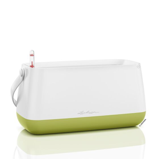 LECHUZA YULA Ζαρντινιέρα-Κασπώ 38x17x18cm Αυτοποτιζόμενη Λευκό-Λαχανί Γερμανίας