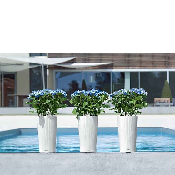 LECHUZA CILINDRO 32 Επιδαπέδια Γλάστρα Ø32x56cm Αυτοποτιζόμενη με Δοχείο Φύτευσης Λευκή Γερμανίας
