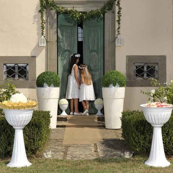 BAMA ITALY Γλάστρα Βαρέως Τύπου Ø50x87.5cm 22.5+41lt Πλαστική Λευκή VASO CONO SENSATION