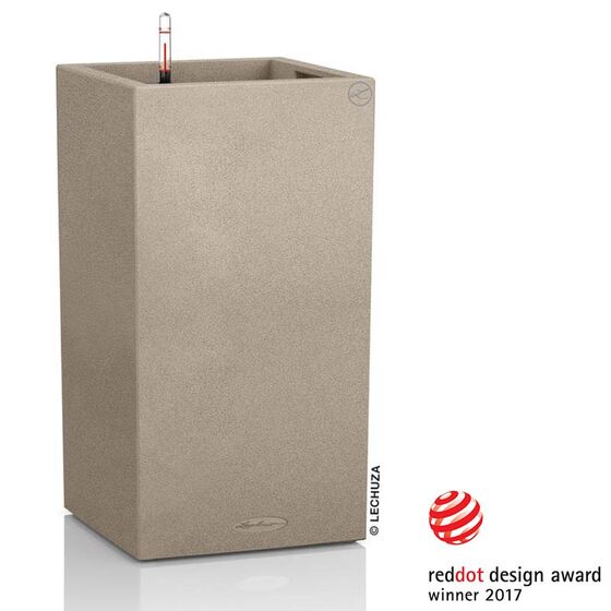 LECHUZA Canto Color Στήλη 40 Επιδαπέδια Γλάστρα 40x40x76cm Αυτοποτιζόμενη με Δοχείο ΜΠΕΖ της ΑΜΜΟΥ Όψη Φυσική Πέτρα Γερμανίας