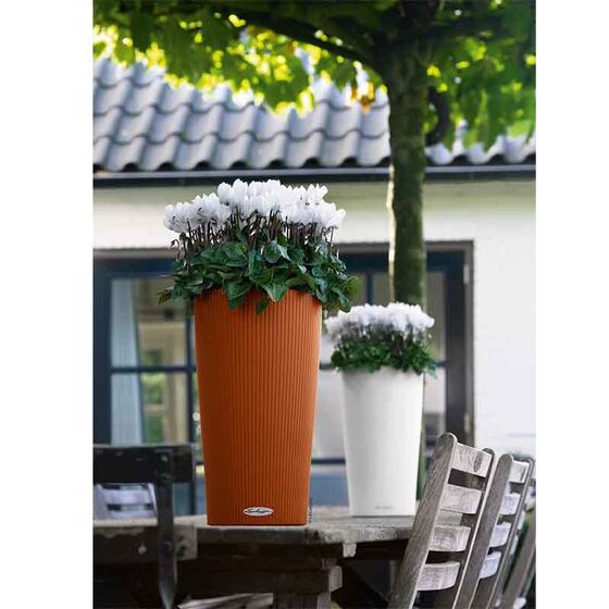 LECHUZA CILINDRO 23 Επιδαπέδια Γλάστρα Ø23x41cm Αυτοποτιζόμενη με Δοχείο Φύτευσης Λευκή Γερμανίας