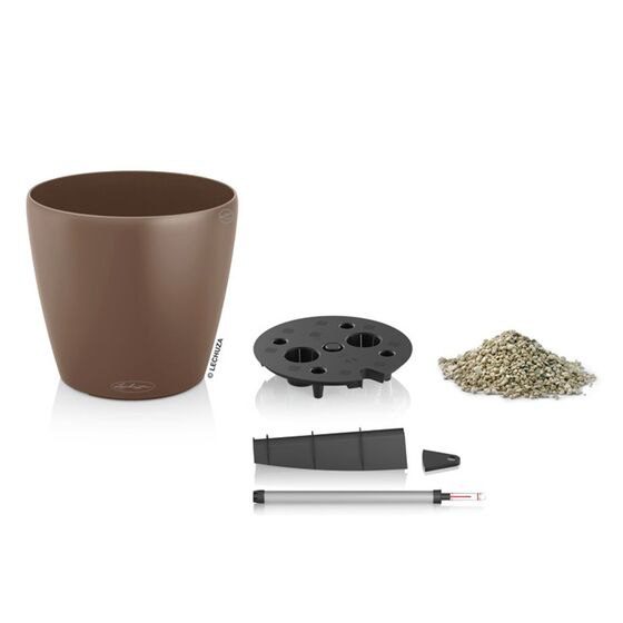 LECHUZA Classico 43 Επιδαπέδια Γλάστρα Ø42x39.5cm Αυτοποτιζόμενη Καφέ Γερμανίας