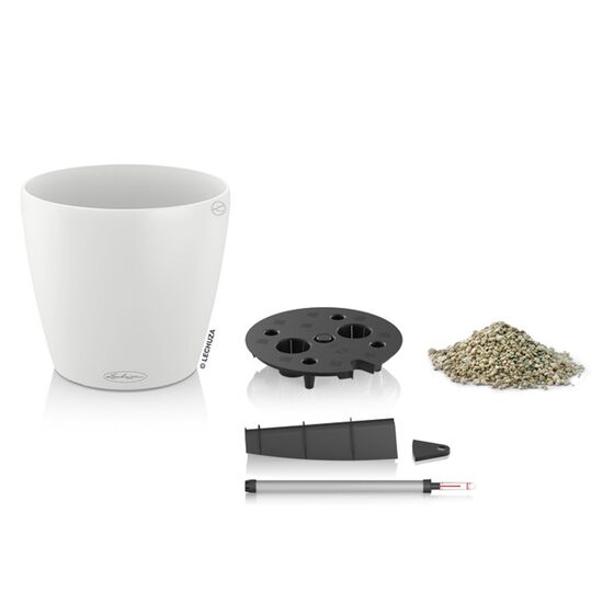 LECHUZA Classico 43 Επιδαπέδια Γλάστρα Ø42x39.5cm Αυτοποτιζόμενη Λευκή Γερμανίας