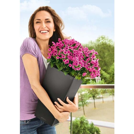 LECHUZA Cubico Color 22 Επιδαπέδια Γλάστρα 22x22x41cm Αυτοποτιζόμενη με Δοχείο Φύτευσης Καρυδί Γερμανίας