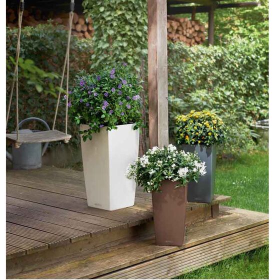 LECHUZA Cubico Color 40 Επιδαπέδια Γλάστρα 39.5x39.5x75.5cm Αυτοποτιζόμενη με Δοχείο Φύτευσης Λευκή Ματ Γερμανίας