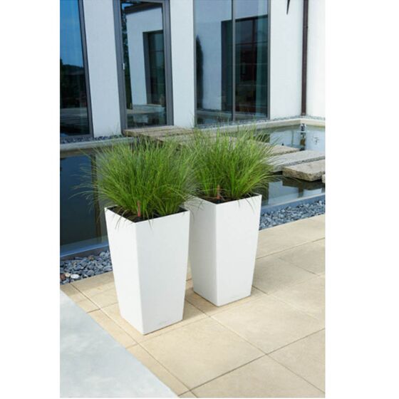LECHUZA Cubico Color 40 Επιδαπέδια Γλάστρα 39.5x39.5x75.5cm Αυτοποτιζόμενη με Δοχείο Φύτευσης Λευκή Ματ Γερμανίας