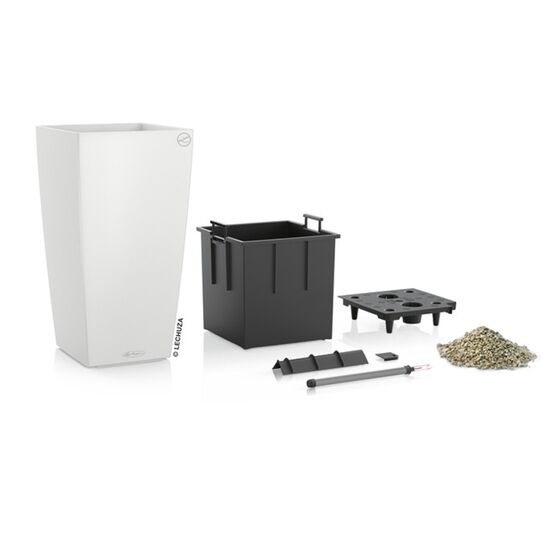 LECHUZA Cubico Color 40 Επιδαπέδια Γλάστρα 39.5x39.5x75.5cm Αυτοποτιζόμενη με Δοχείο Φύτευσης Λευκή Ματ Γερμανίας