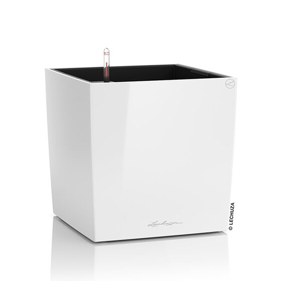 LECHUZA Cube Premium 50 Επιδαπέδια Γλάστρα 49x49x49.5cm Αυτοποτιζόμενη με Δοχείο Φύτευσης Λευκή Γυαλιστερή Γερμάνιας