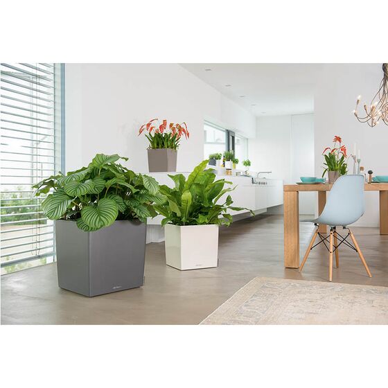 LECHUZA Cube Premium 30 Επιδαπέδια Γλάστρα 29.5x29.5x30cm Αυτοποτιζόμενη με Δοχείο Φύτευσης Λευκή Γυαλιστερή Γερμάνιας