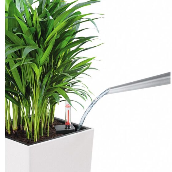 LECHUZA CUBICO ALTO 40 Premium Επιδαπέδια Γλάστρα 39.5x39.5x105cm Αυτοποτιζόμενη με Δοχείο Φύτευσης Γκρι-Καφέ Γυαλιστερή Γερμανίας