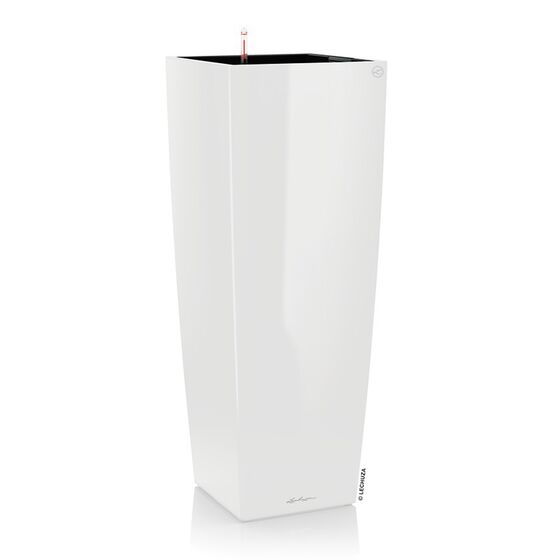 LECHUZA CUBICO ALTO 40 Premium Επιδαπέδια Γλάστρα 39.5x39.5x105cm Αυτοποτιζόμενη με Δοχείο Φύτευσης Λευκή Γυαλιστερή Γερμανίας
