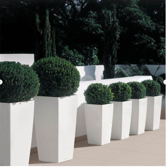 LECHUZA CUBICO 40 Premium Επιδαπέδια Γλάστρα 39.5x39.5x75.5cm Αυτοποτιζόμενη με Δοχείο Φύτευσης Λευκή Γυαλιστερή Γερμανίας