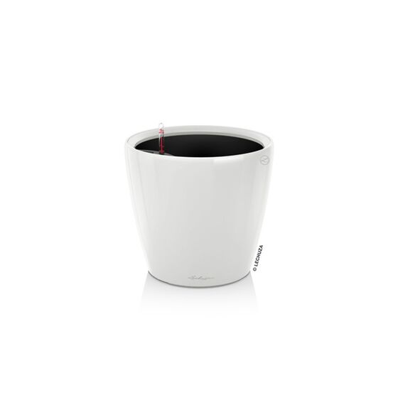 LECHUZA Classico 21 LS Επιτραπέζια Γλάστρα Ø22x20cm Αυτοποτιζόμενη με Δοχείο Φύτευσης Λευκή Γυαλιστερή Γερμανίας