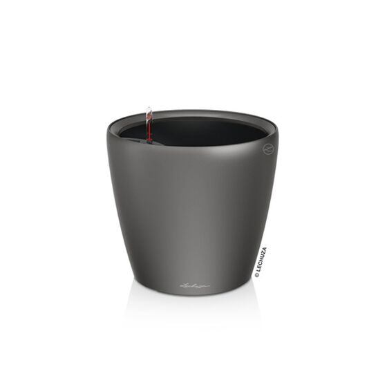 LECHUZA Classico 28 LS Premium Επιτραπέζια Γλάστρα Ø28.5x26cm Αυτοποτιζόμενη με Δοχείο Φύτευσης Ανθρακί Γυαλιστερή Γερμανίας