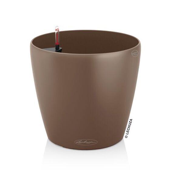 LECHUZA Classico 43 Επιδαπέδια Γλάστρα Ø42x39.5cm Αυτοποτιζόμενη Καφέ Γερμανίας