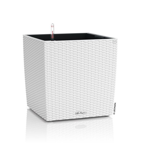 LECHUZA Cube Cottage 50 Επιδαπέδια Γλάστρα 49x49x49.5cm Αυτοποτιζόμενη με Δοχείο Φύτευσης Λευκή Γερμανίας