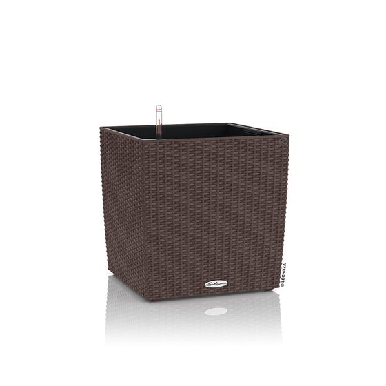 LECHUZA Cube Cottage 30 Επιδαπέδια Γλάστρα 29.5x29.5x30cm Αυτοποτιζόμενη με Δοχείο Φύτευσης Μοκα Γερμανίας
