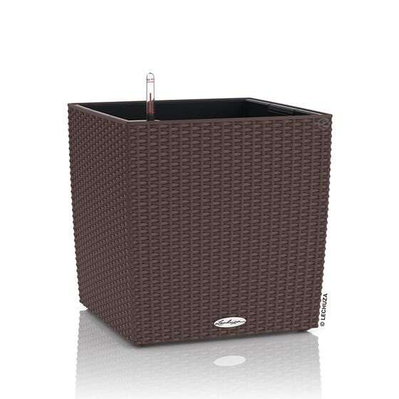 LECHUZA Cube Cottage 50 Επιδαπέδια Γλάστρα 49x49x49.5cm Αυτοποτιζόμενη με Δοχείο Φύτευσης Μόκα Γερμανίας