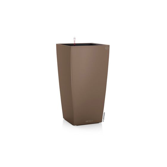 LECHUZA Cubico Color 22 Επιδαπέδια Γλάστρα 22x22x41cm Αυτοποτιζόμενη με Δοχείο Φύτευσης Καρυδί Ματ Γερμανίας