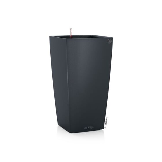 LECHUZA Cubico Color 30 Επιδαπέδια Γλάστρα 29.5x29.5x56.5cm Αυτοποτιζόμενη με Δοχείο Φύτευσης Ανθρακί Ματ Γερμανίας