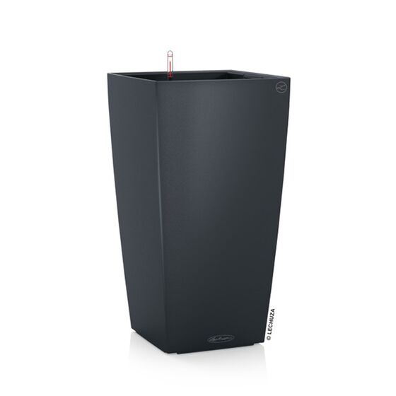 LECHUZA Cubico Color 40 Επιδαπέδια Γλάστρα 39.5x39.5x75.5cm Αυτοποτιζόμενη με Δοχείο Φύτευσης Ανθρακί Ματ Γερμανίας