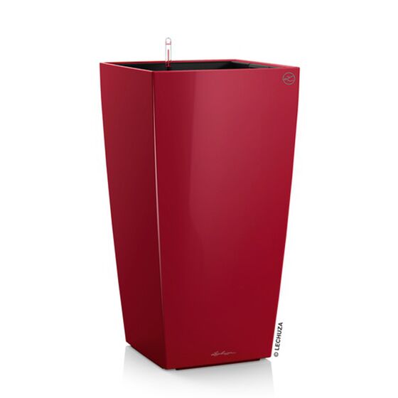 LECHUZA CUBICO 40 Premium Επιδαπέδια Γλάστρα 39.5x39.5x75.5cm Αυτοποτιζόμενη με Δοχείο Φύτευσης Μπορντό Γυαλιστερή Γερμανίας
