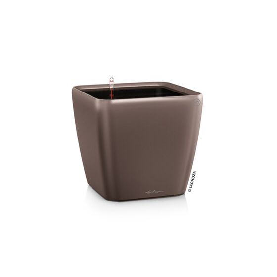 LECHUZA QUADRO 21 LS Premium Επιτραπέζια Γλάστρα 22.5x22.5x20.5cm ΑΥΤΟΠΟΤΙΖΟΜΕΝΗ με Δοχείο Φύτευσης Καφέ Espresso Γυαλιστερή  Γερμανίας