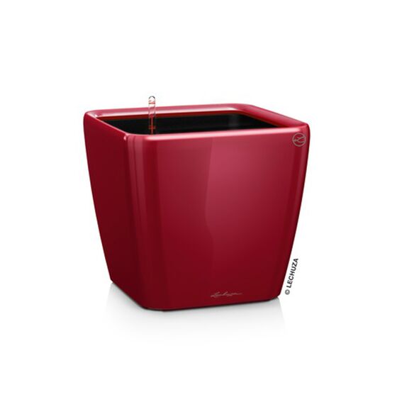 LECHUZA QUADRO 28 LS Premium Επιτραπέζια Γλάστρα 28x28x26cm ΑΥΤΟΠΟΤΙΖΟΜΕΝΗ με Δοχείο Φύτευσης Μπορντό Γυαλιστερή Γερμανίας