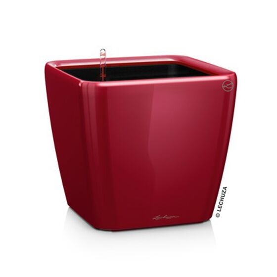 LECHUZA QUADRO 43 LS Premium Επιδαπέδια Γλάστρα 43x43x39cm ΑΥΤΟΠΟΤΙΖΟΜΕΝΗ με Δοχείο Φύτευσης Μπορντό Γυαλιστερή Γερμανίας