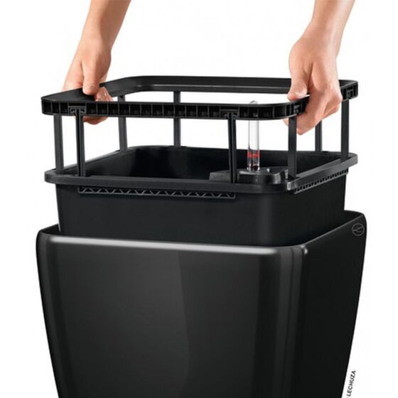 LECHUZA QUADRO 35 LS Premium Επιτραπέζια Γλάστρα 35.5x35.5x32.5cm ΑΥΤΟΠΟΤΙΖΟΜΕΝΗ με Δοχείο Φύτευσης Μπορντό Γυαλιστερή Γερμανίας