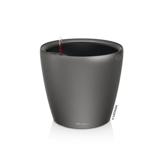 LECHUZA Classico 35 LS Premium Επιδαπέδια Γλάστρα Ø36x32.5cm Αυτοποτιζόμενη με Δοχείο Φύτευσης Ανθρακί Γυαλιστερή Γερμανίας