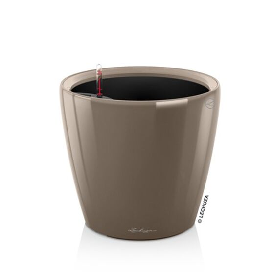 LECHUZA Classico 43 LS Premium Επιδαπέδια Γλάστρα Ø43.5x39.5cm Αυτοποτιζόμενη με Δοχείο Φύτευσης Γκρι-Καφέ Γυαλιστερή Γερμανίας
