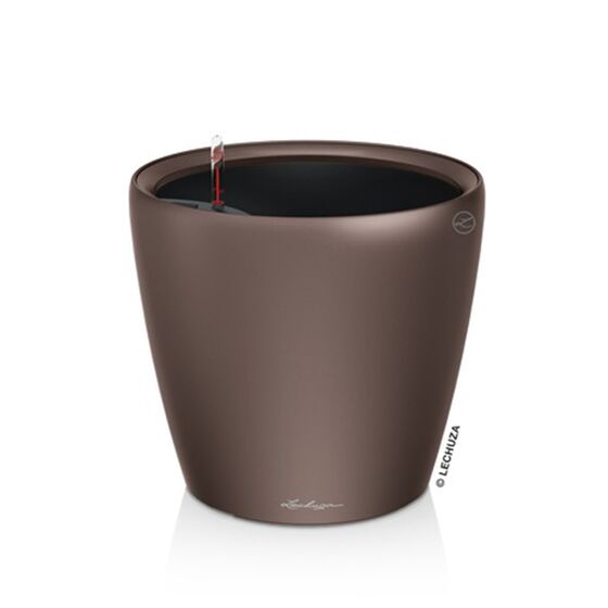 LECHUZA Classico 43 LS Premium Επιδαπέδια Γλάστρα Ø43.5x39.5cm Αυτοποτιζόμενη με Δοχείο Φύτευσης Καφέ Espresso Γυαλιστερή Γερμανίας