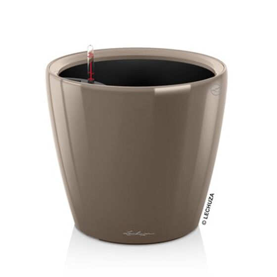 LECHUZA Classico 50 LS Premium Επιδαπέδια Γλάστρα Ø49.5x46.5cm Αυτοποτιζόμενη με Δοχείο Φύτευσης Γκρι-Καφέ Γυαλιστερή Γερμανίας