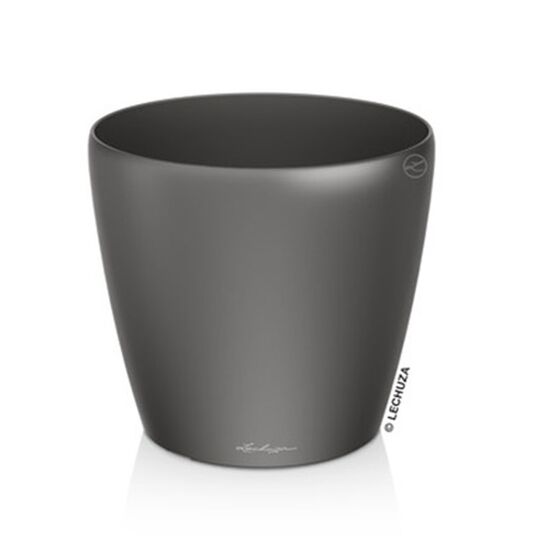 LECHUZA Classico 60 Premium Ø60x55.5cm Απλή Γλάστρα Χωρίς Σύστημα Αυτόματου ποτίσματος Ανθρακί Γυαλιστερή Γερμανίας