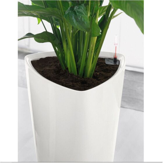 LECHUZA Delta 40 Premium Επιδαπέδια Γλάστρα Ø39x75.5cm Αυτοποτιζόμενη με Δοχείο Φύτευσης Λευκή Γυαλιστερή Γερμανίας