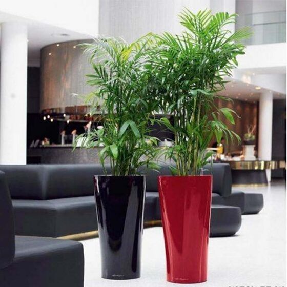 LECHUZA Delta 30 Premium Επιδαπέδια Γλάστρα Ø29x56.5cm Αυτοποτιζόμενη με Δοχείο Φύτευσης Μπορντό Γυαλιστερή Γερμανίας
