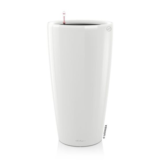 LECHUZA RONDO 32 Premium Επιδαπέδια Γλάστρα Ø32.5x56.5cm ΑΥΤΟΠΟΤΙΖΟΜΕΝΗ με Δοχείο Φύτευσης Λευκή Γυαλιστερή Γερμανίας