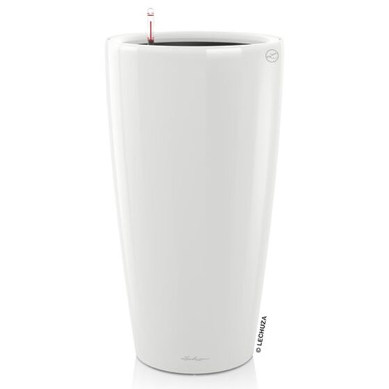 LECHUZA RONDO 40 Premium Επιδαπέδια Γλάστρα Ø40x75cm ΑΥΤΟΠΟΤΙΖΟΜΕΝΗ με Δοχείο Φύτευσης Λευκή Γυαλιστερή Γερμανίας