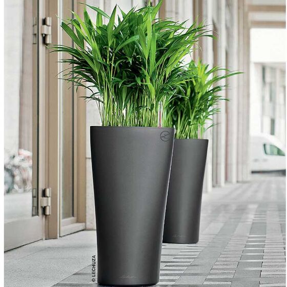 LECHUZA Delta 30 Premium Επιδαπέδια Γλάστρα Ø29x56.5cm Αυτοποτιζόμενη με Δοχείο Φύτευσης Ανθρακί Σατινέ Γερμανίας