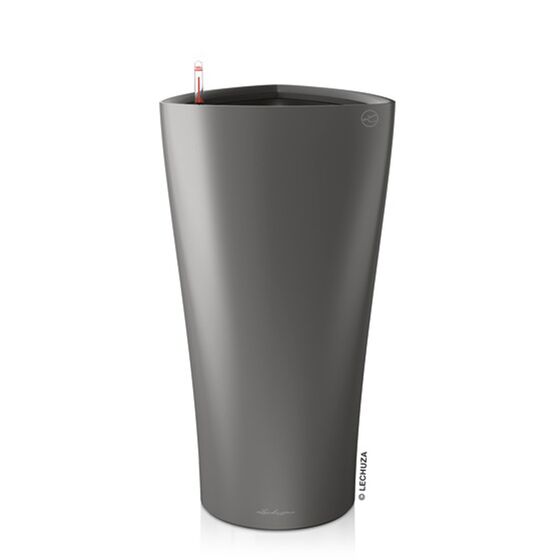 LECHUZA Delta 30 Premium Επιδαπέδια Γλάστρα Ø29x56.5cm Αυτοποτιζόμενη με Δοχείο Φύτευσης Ανθρακί Σατινέ Γερμανίας