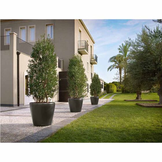 LECHUZA Classico 35 LS Premium Επιδαπέδια Γλάστρα Ø36x32.5cm Αυτοποτιζόμενη με Δοχείο Φύτευσης Ανθρακί Γυαλιστερή Γερμανίας